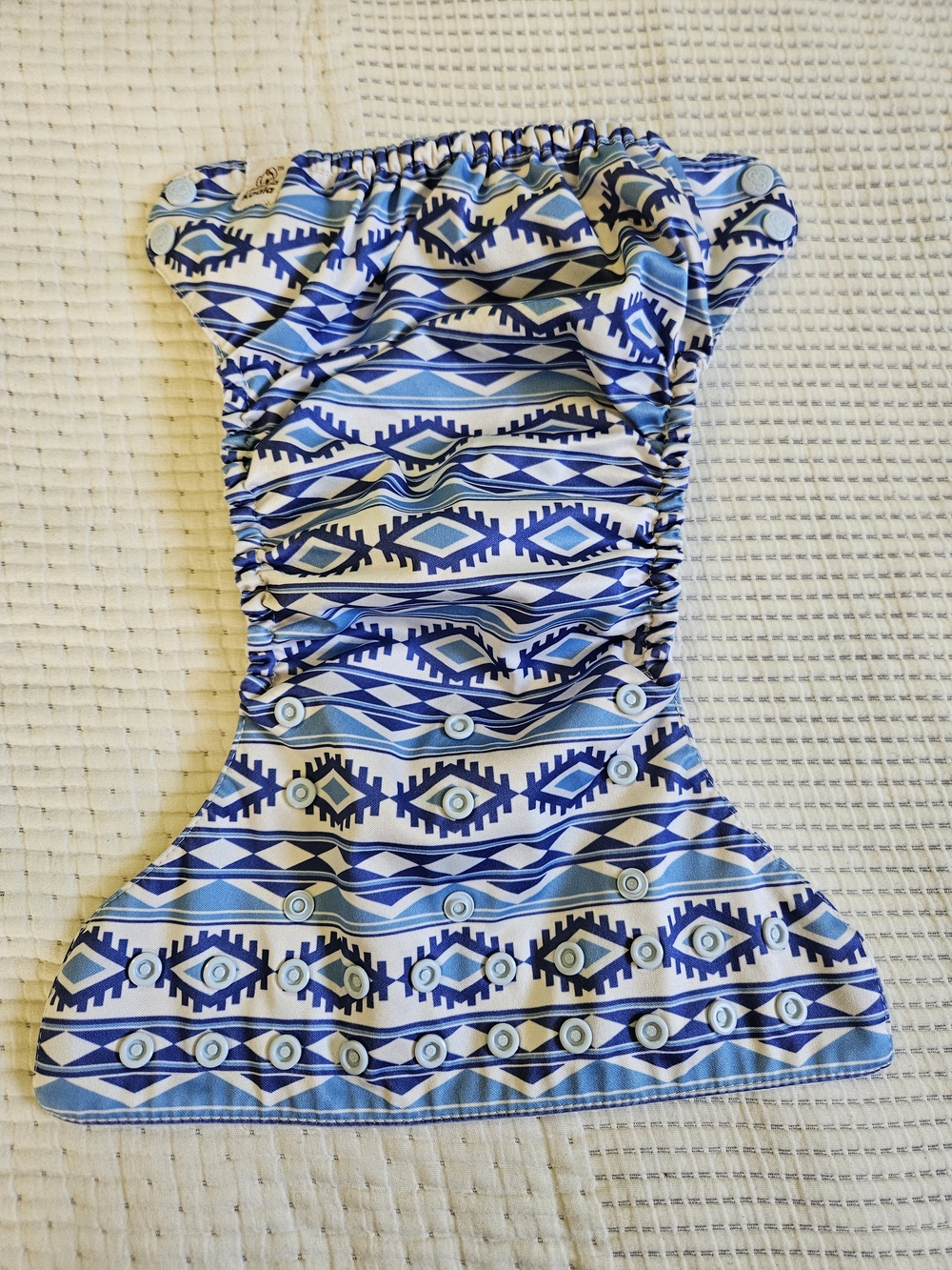 Blue Aztec Print Adjustable Cloth Pocket Diaper Mama Koala